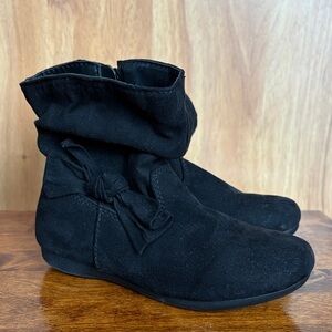 Wonder Nation Black Girls Ankle Boots with bow, size 11